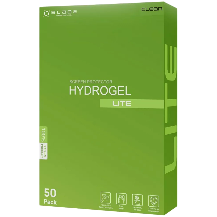 Защитная пленка BLADE BLADE Hydrogel Screen Protection LITE (clear glossy), Глянцевая, Прозрачный