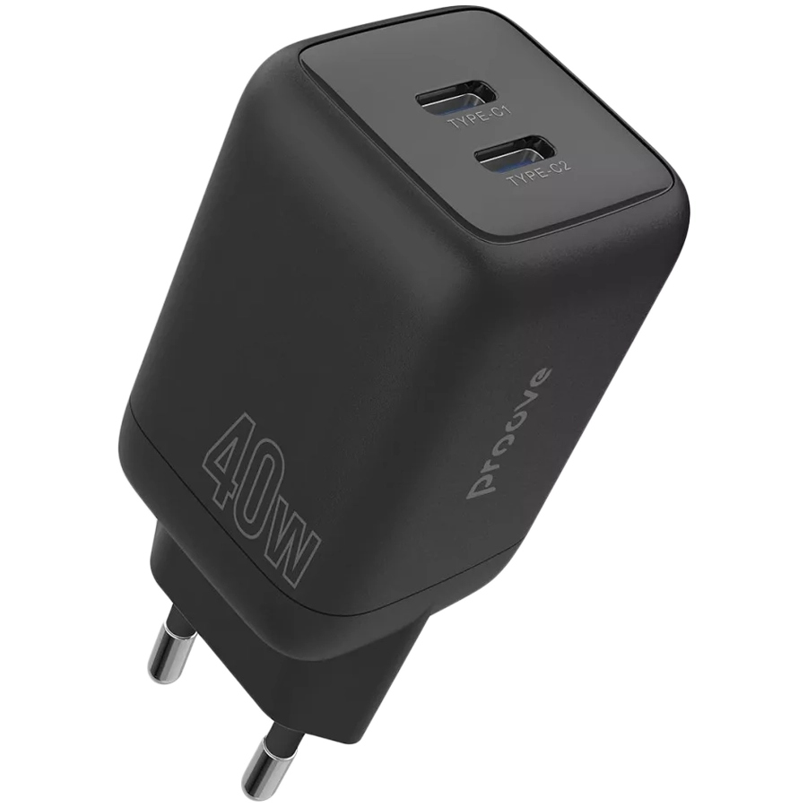 Адаптер питания PROOVE 2*USB-C, 40 Вт