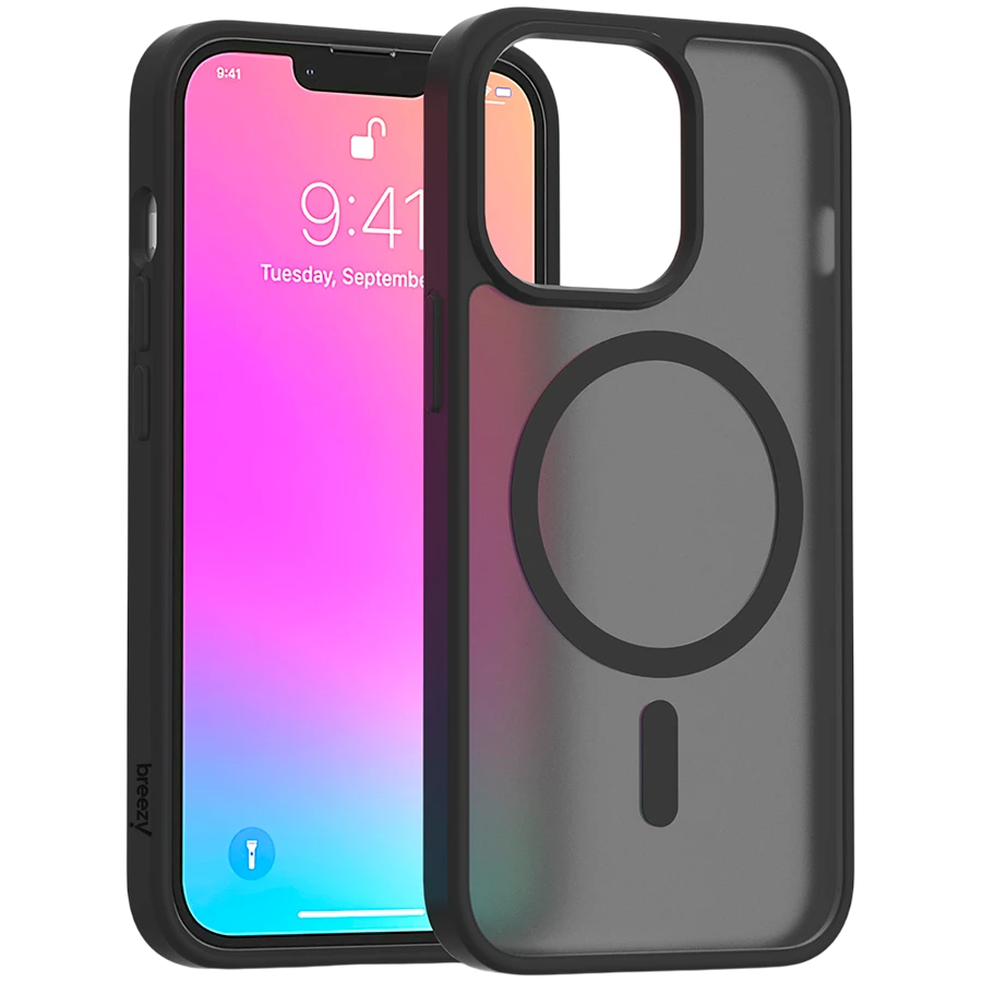 Case BREEZY Premium Matt Phone for iPhone 13 Pro, Black