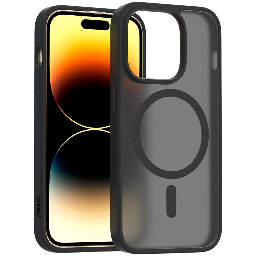 Case BREEZY Premium Matt Phone for iPhone 14 Pro, Black