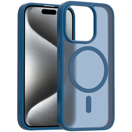 Case BREEZY Premium Matt Phone for iPhone 15 Pro, Blue