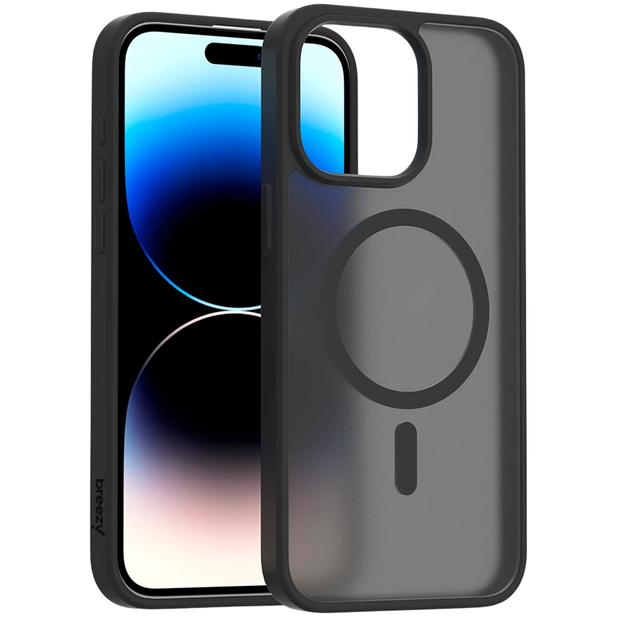 Case BREEZY Premium Matt Phone for iPhone 15 Pro Max, Black