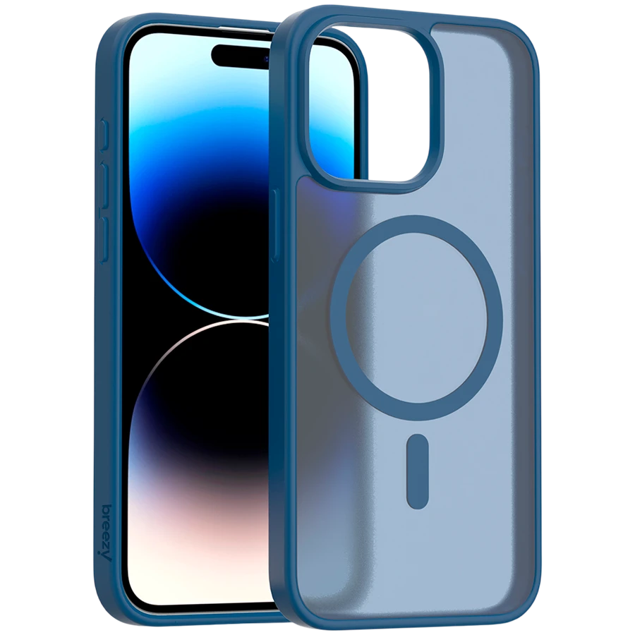 Case BREEZY Premium Matt Phone for iPhone 15 Pro Max, Blue