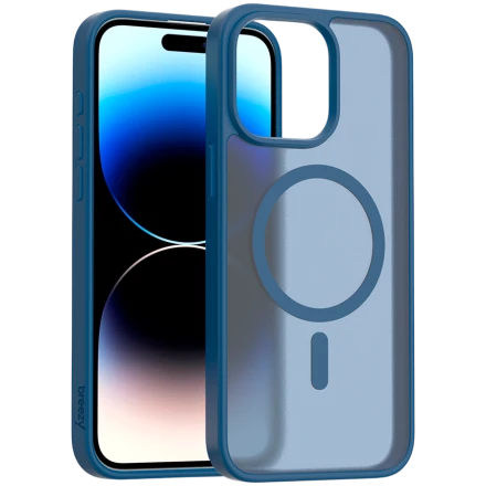 Case BREEZY Premium Matt Phone for iPhone 15 Pro Max, Blue
