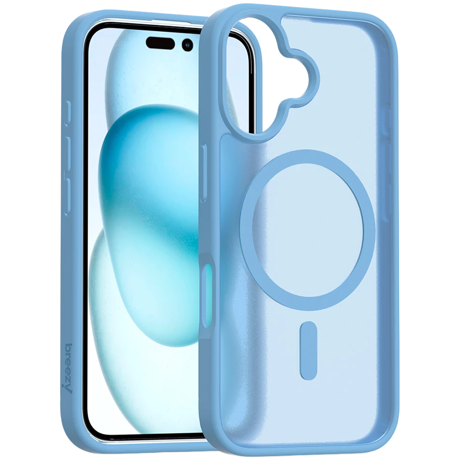 Case BREEZY Premium Matt Phone for iPhone 16, Sky Blue