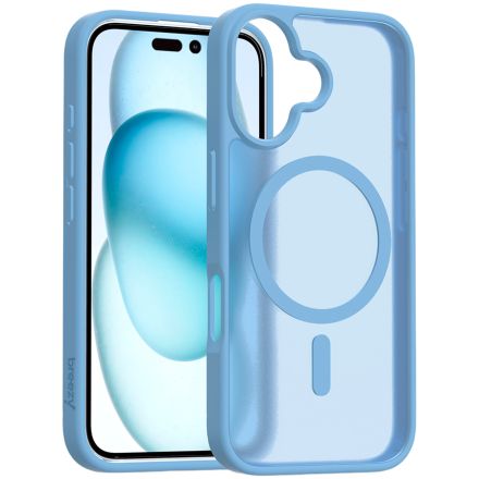 Чехол BREEZY Premium Matt Phone для iPhone 16, Небесно-голубой