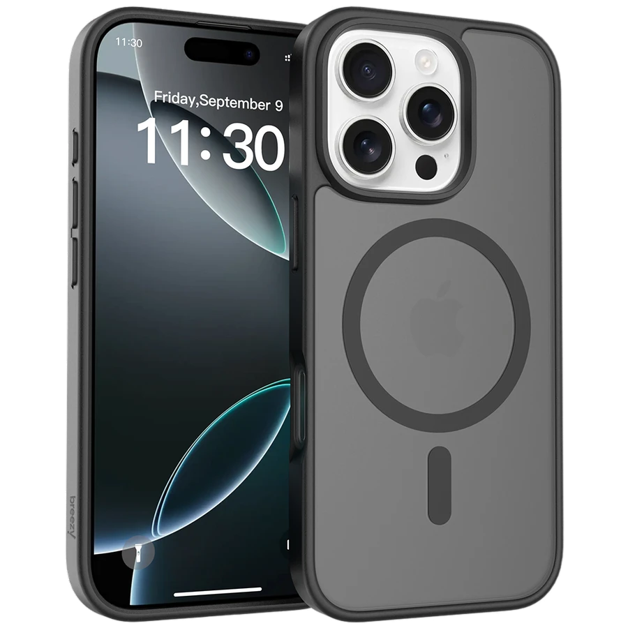 Case BREEZY Premium Matt Phone for iPhone 16 Pro, Black