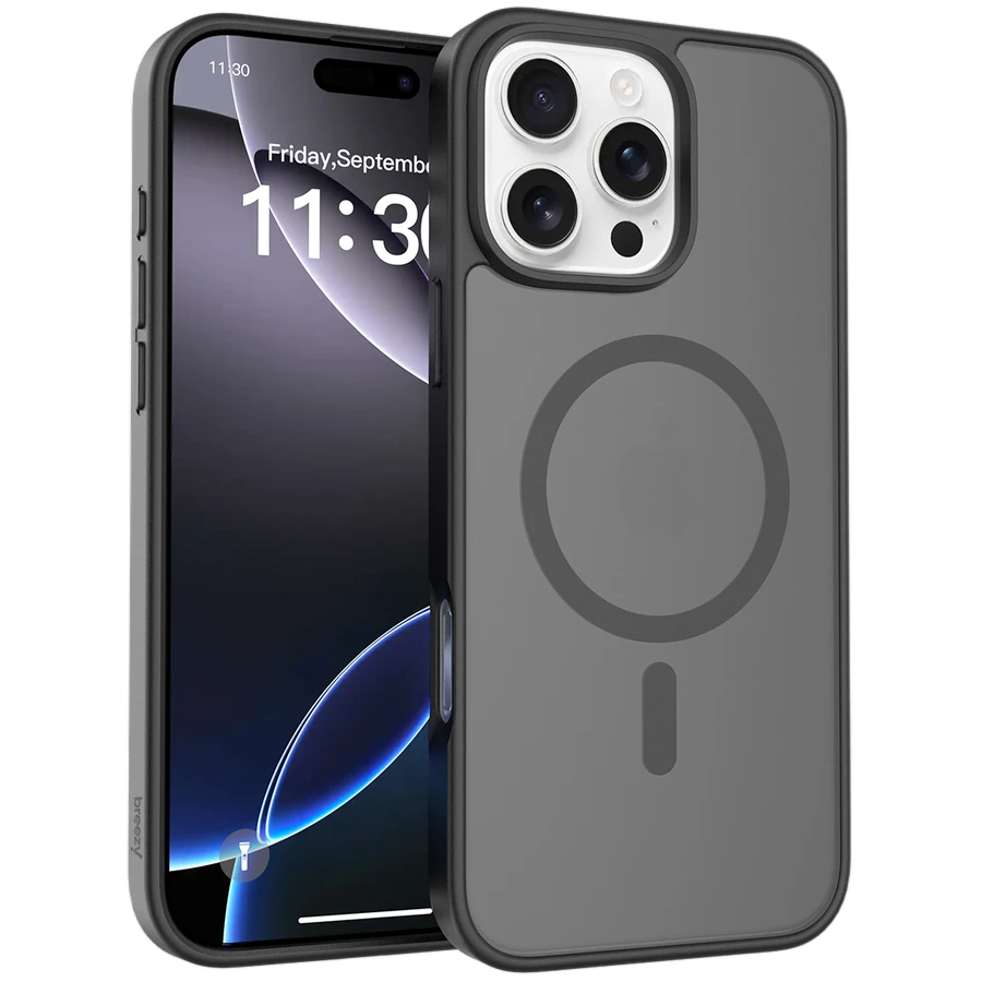 Case BREEZY Premium Matt Phone for iPhone 16 Pro Max, Black