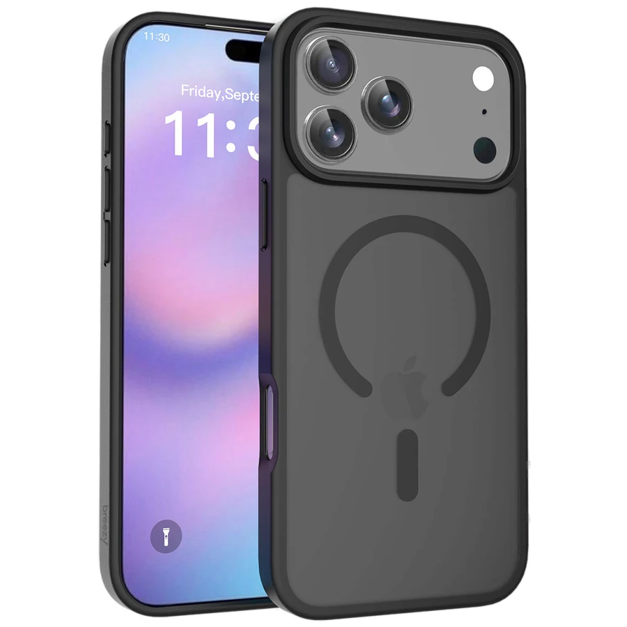 Case BREEZY Premium Matt Phone for iPhone 17 Pro Max, Black