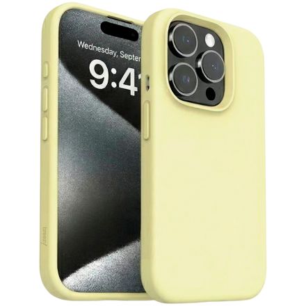 Чехол BREEZY Liquid silicon Magsafe с MagSafe для iPhone 15, Желтый