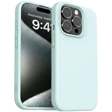 Чехол BREEZY Liquid silicon Magsafe с MagSafe для iPhone 15, Светло-зеленый