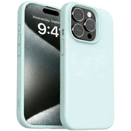 Чехол BREEZY Liquid silicon Magsafe с MagSafe для iPhone 15, Светло-зеленый