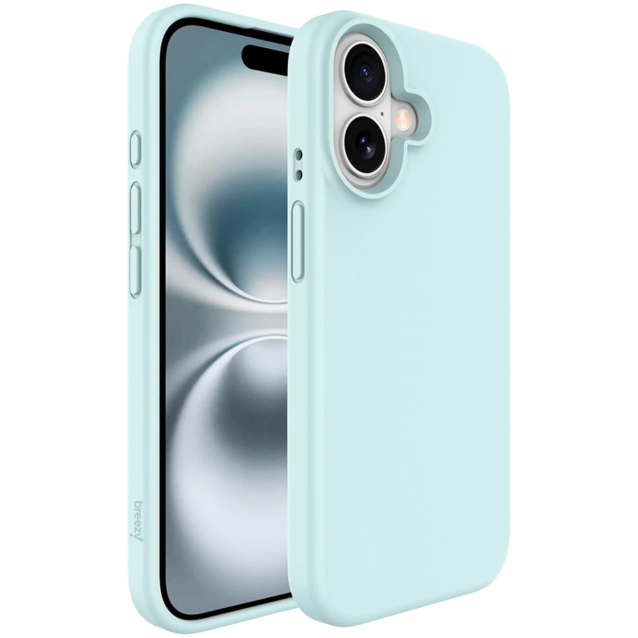 Чехол BREEZY Liquid silicon Magsafe с MagSafe для iPhone 16, Светло-зеленый