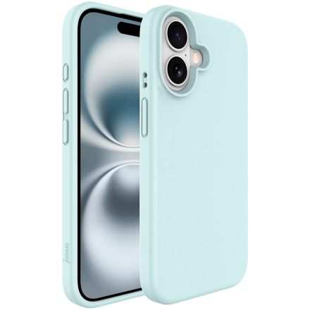 Чехол BREEZY Liquid silicon Magsafe с MagSafe для iPhone 16, Светло-зеленый