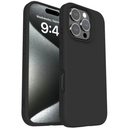 Чехол BREEZY Liquid silicon Magsafe с MagSafe для iPhone 16 Pro, Чёрный