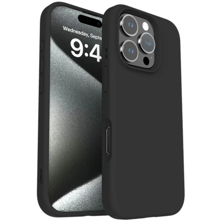 Case BREEZY Liquid silicon Magsafe with MagSafe for iPhone 16 Pro, Black