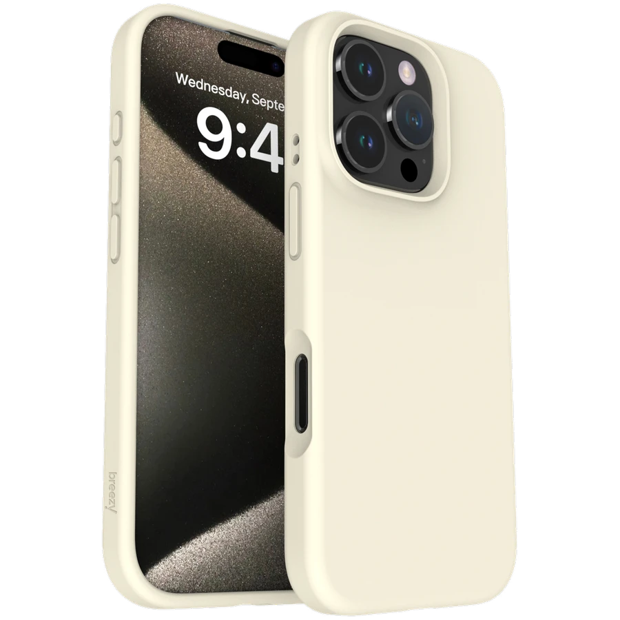 Case BREEZY Liquid silicon Magsafe with MagSafe for iPhone 16 Pro Max, Sand
