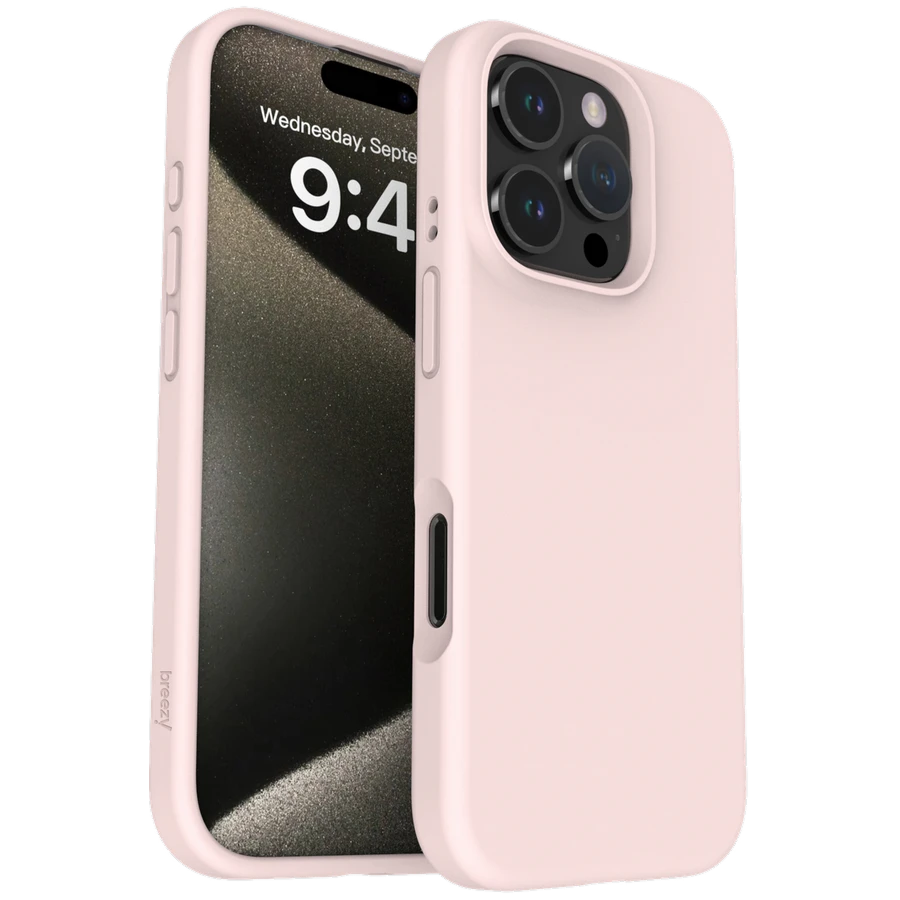 Чехол BREEZY Liquid silicon Magsafe с MagSafe для iPhone 16 Pro Max, Персиковый