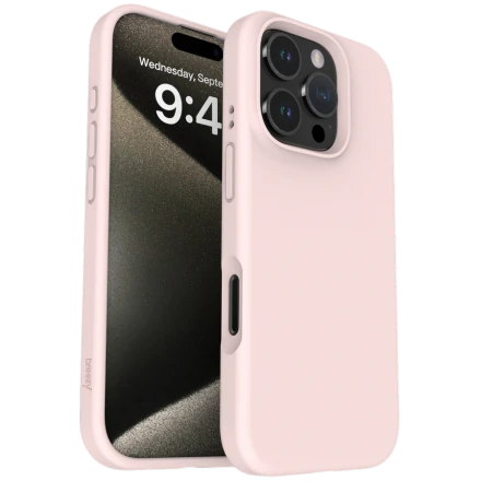 Чехол BREEZY Liquid silicon Magsafe с MagSafe для iPhone 16 Pro Max, Персиковый