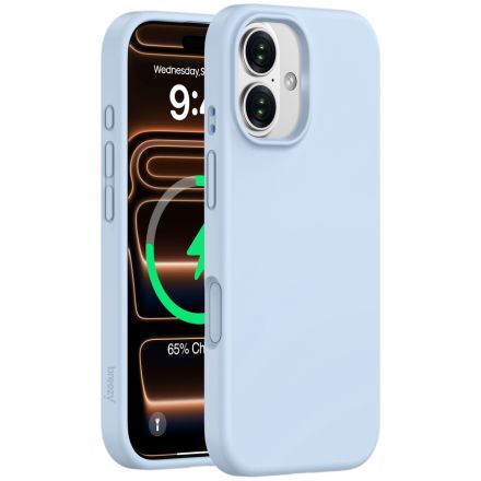 Чехол BREEZY Liquid silicon Magsafe с MagSafe для iPhone 17, Небесно-голубой