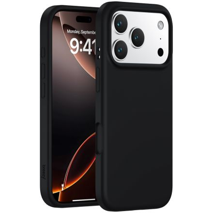 Case BREEZY Liquid silicon Magsafe with MagSafe for iPhone 17 Pro Max, Black