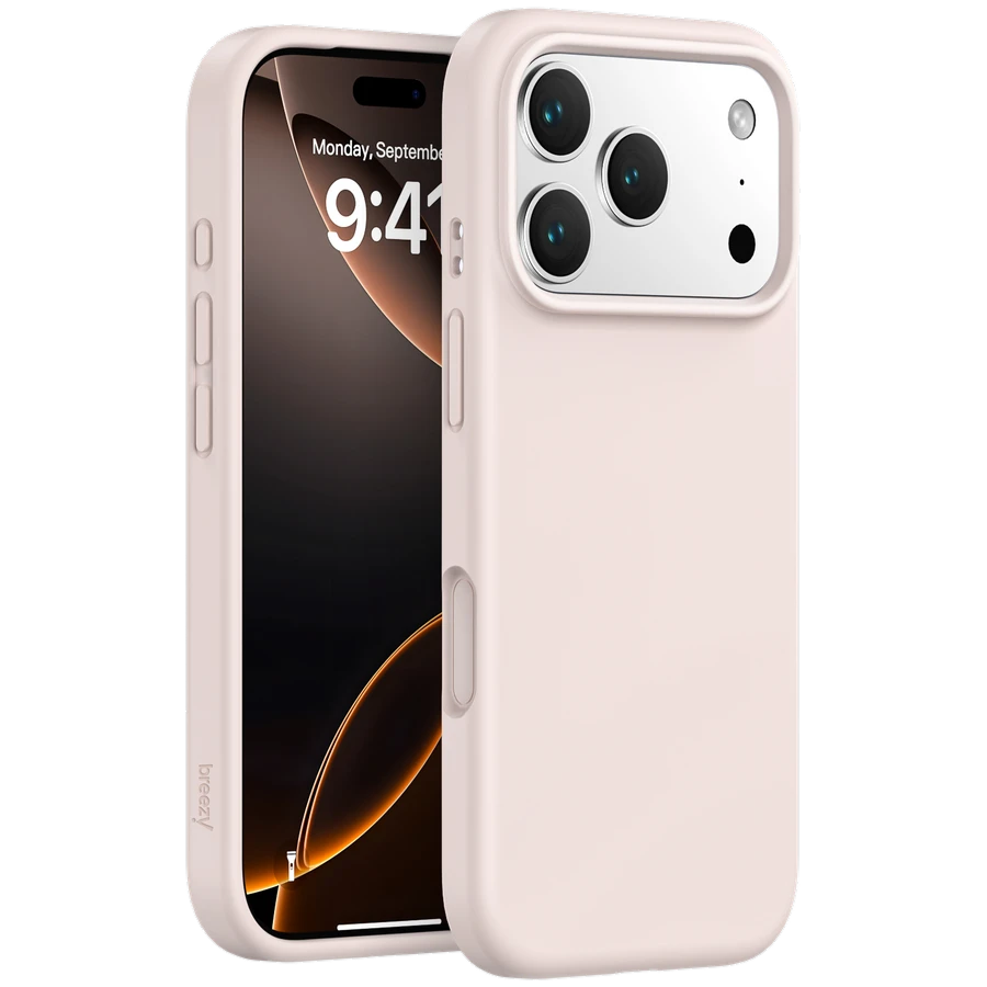 Case BREEZY Liquid silicon Magsafe with MagSafe for iPhone 17 Pro Max, Peach