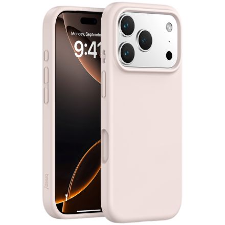 Чехол BREEZY Liquid silicon Magsafe с MagSafe для iPhone 17 Pro Max, Персиковый