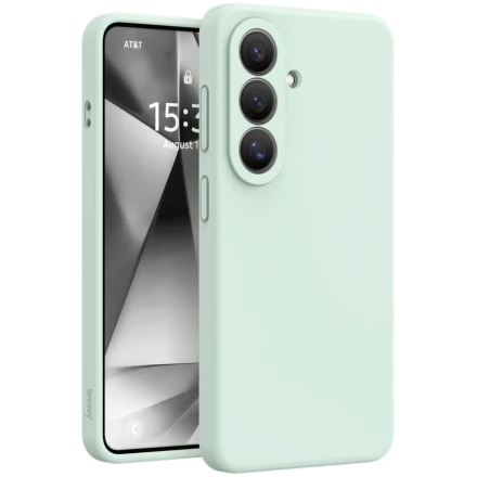 Case BREEZY Liquid silicon Magsafe with MagSafe for Samsung Galaxy S25 Ultra, Light Green