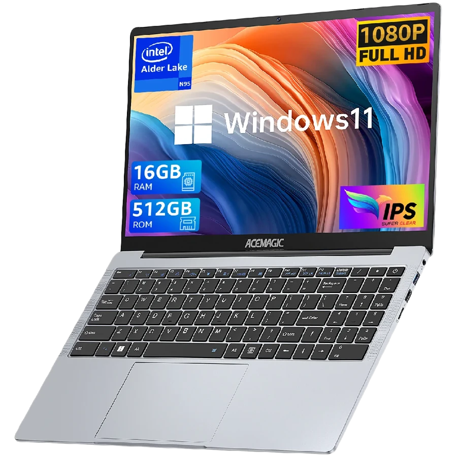 ACEMAGIC, 15", Intel N Processor, 16 GB, Black / 512GB SSD