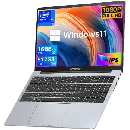 ACEMAGIC, 15", Intel N Processor, 16 GB, Black / 512GB SSD