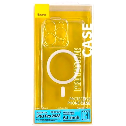 Чехол BASEUS Crystal Magnetic с MagSafe для iPhone 14 Pro, Прозрачный