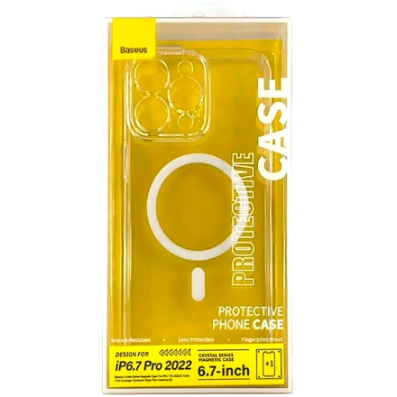 Чехол BASEUS Crystal Magnetic с MagSafe для iPhone 14 Pro Max, Прозрачный