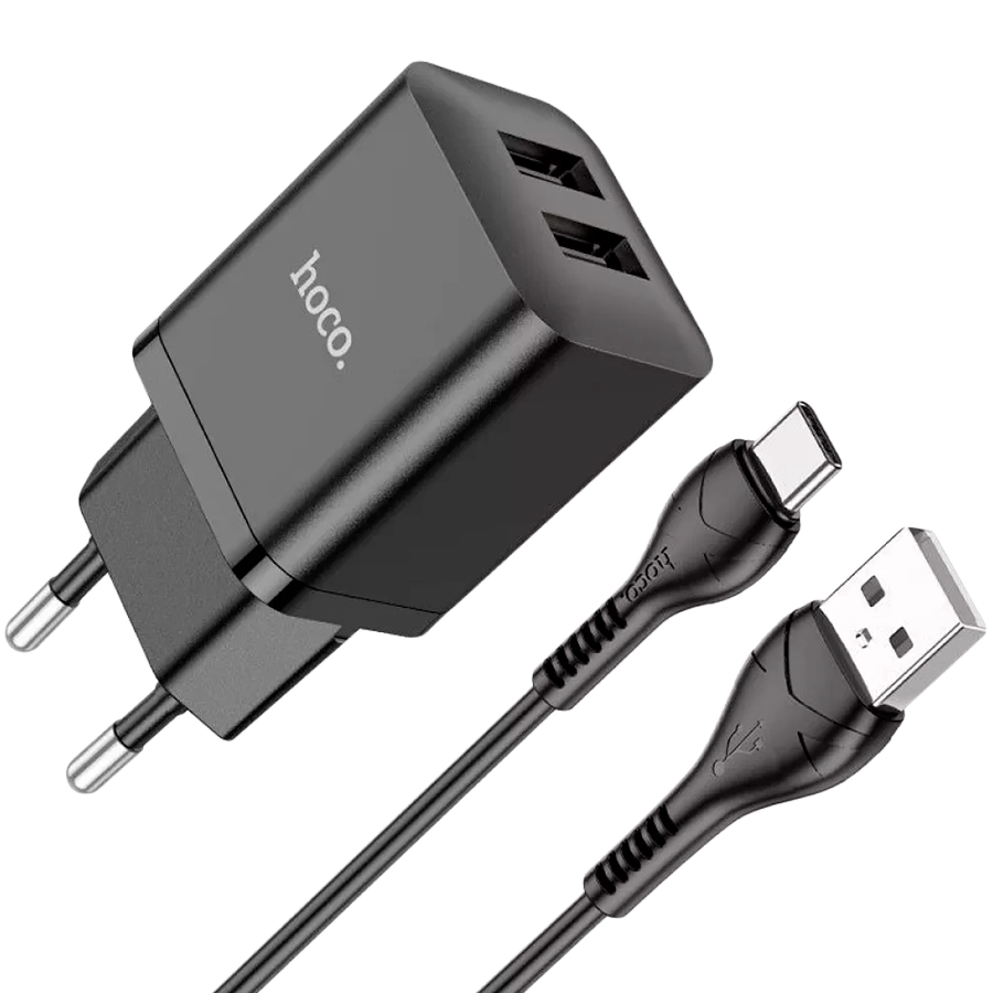 Адаптер питания HOCO 2*USB Тип A, 10.5 Вт