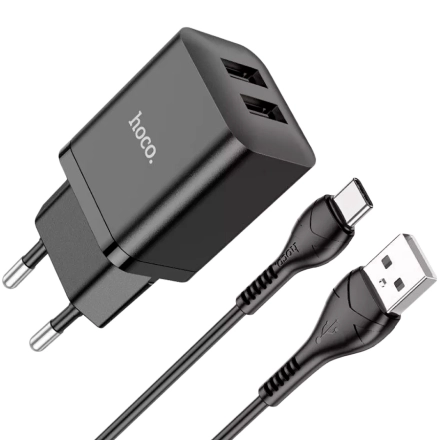 Адаптер питания HOCO 2*USB Тип A, 10.5 Вт