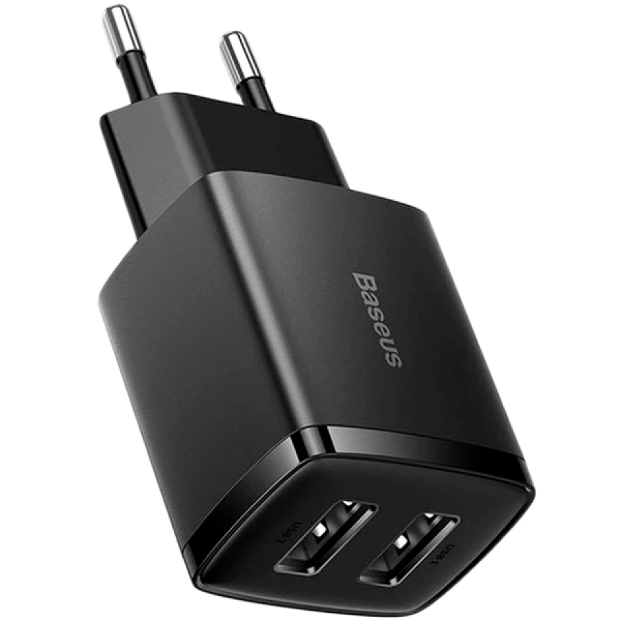 Сетевое зарядное устройство Baseus CCXJ010201 (CCCP10UE) Compact Charger 2U  10.5W EU Black