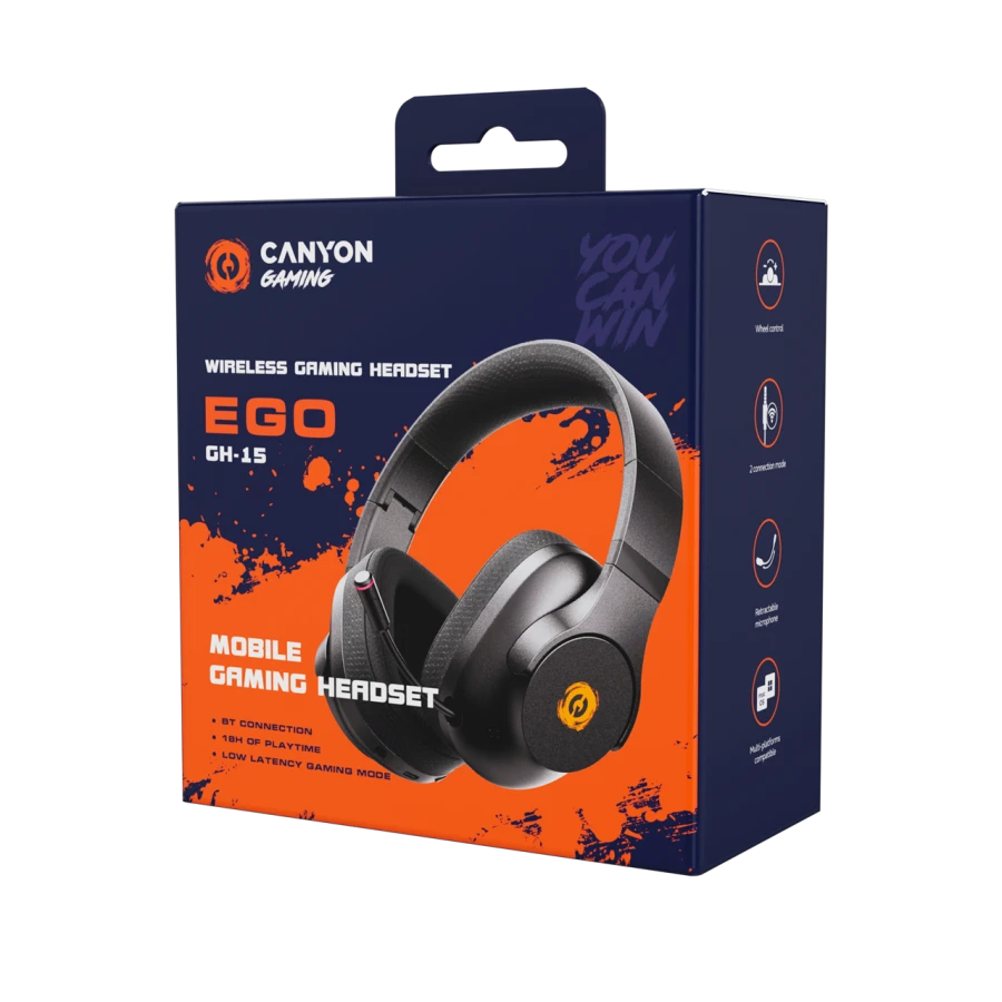 CANYON EGO GH-15 Wireless Gaming Headset, White