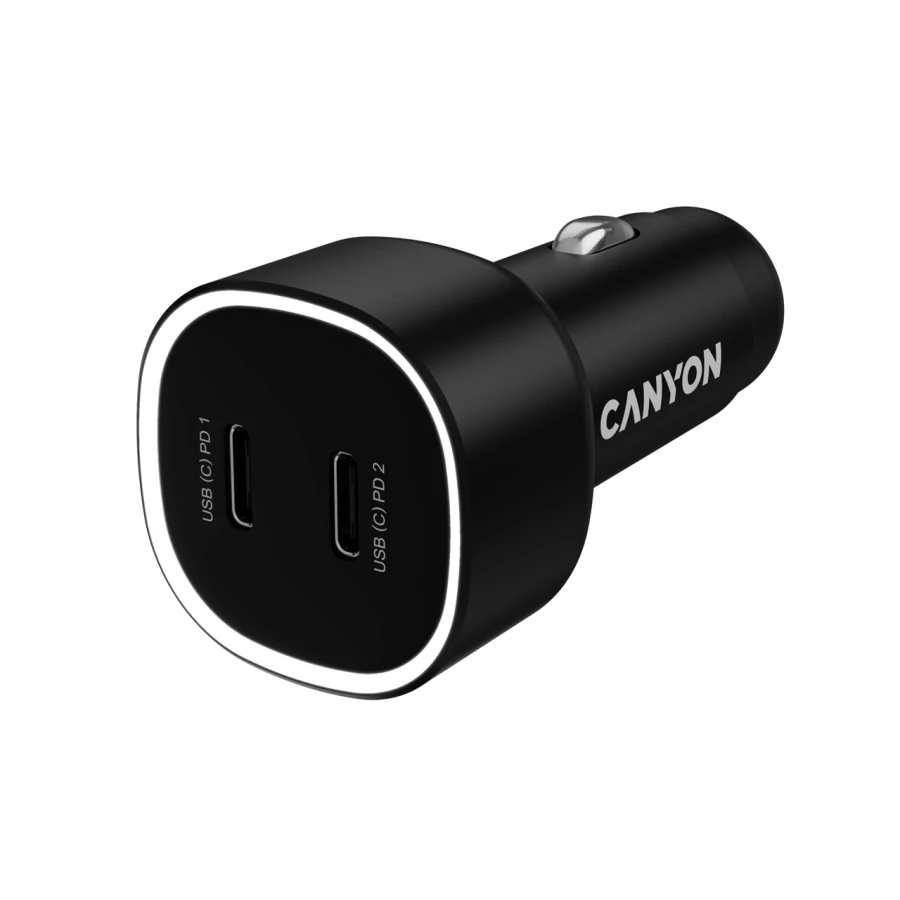CANYON Car Adapter 2*USB-C, 60 W