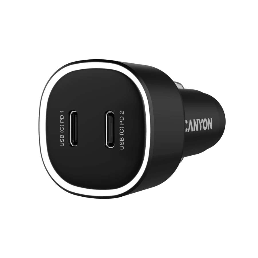 CANYON Car Adapter 2*USB-C, 60 W