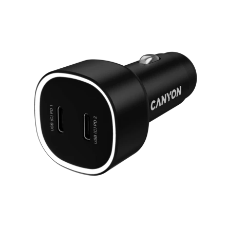 CANYON Car Adapter 2*USB-C, 60 W