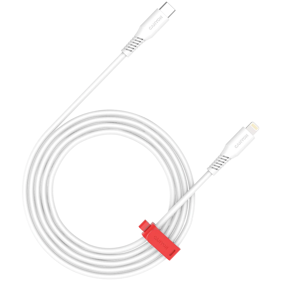 CANYON USB-C to Lightning Cable, White, 2m