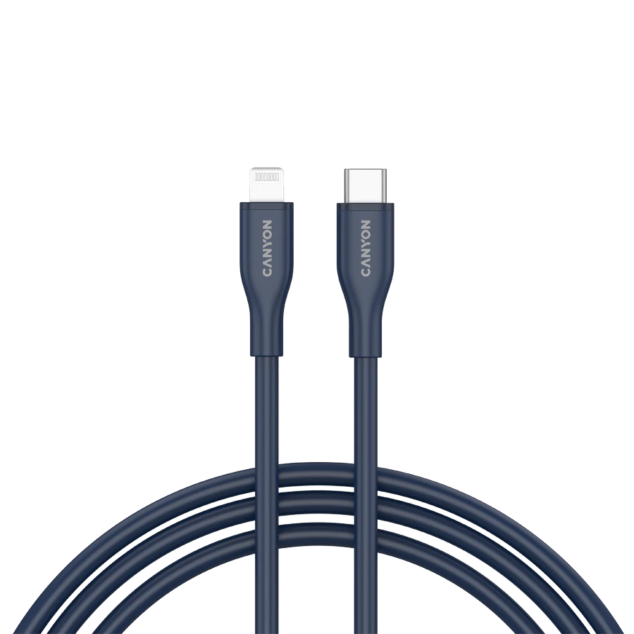 CANYON USB-C to Lightning Cable, Dark Blue, 1m