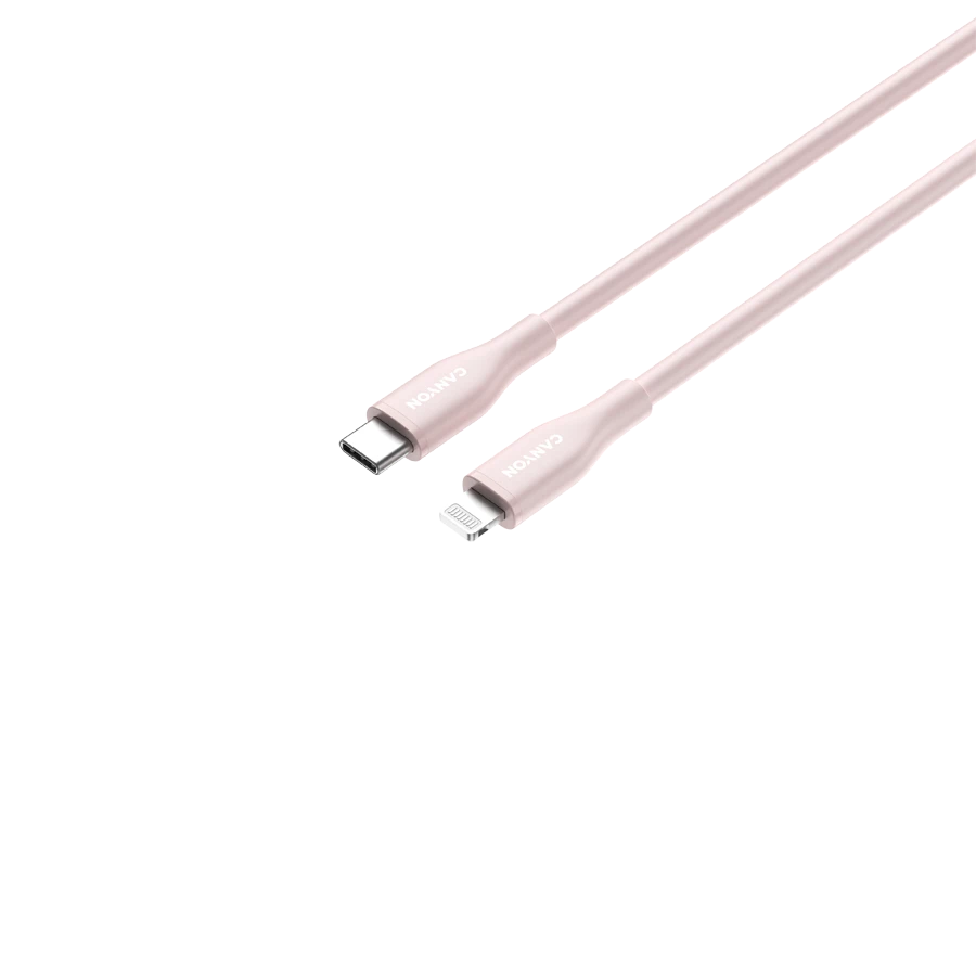 CANYON USB-C to Lightning Cable, Pink Sand, 1m