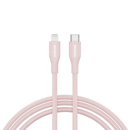 CANYON USB-C to Lightning Cable, Pink Sand, 1m