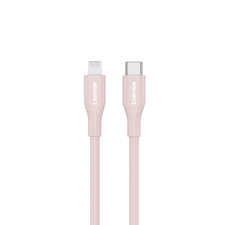 CANYON USB-C to Lightning Cable, Pink Sand, 1m