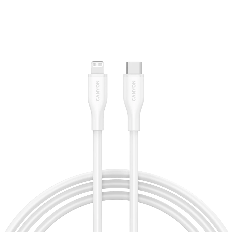 CANYON USB-C to Lightning Cable, White, 1m