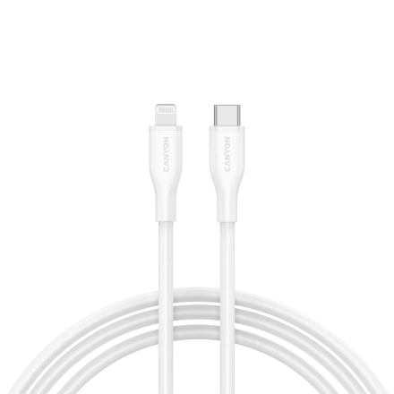 CANYON USB-C to Lightning Cable, White, 1m