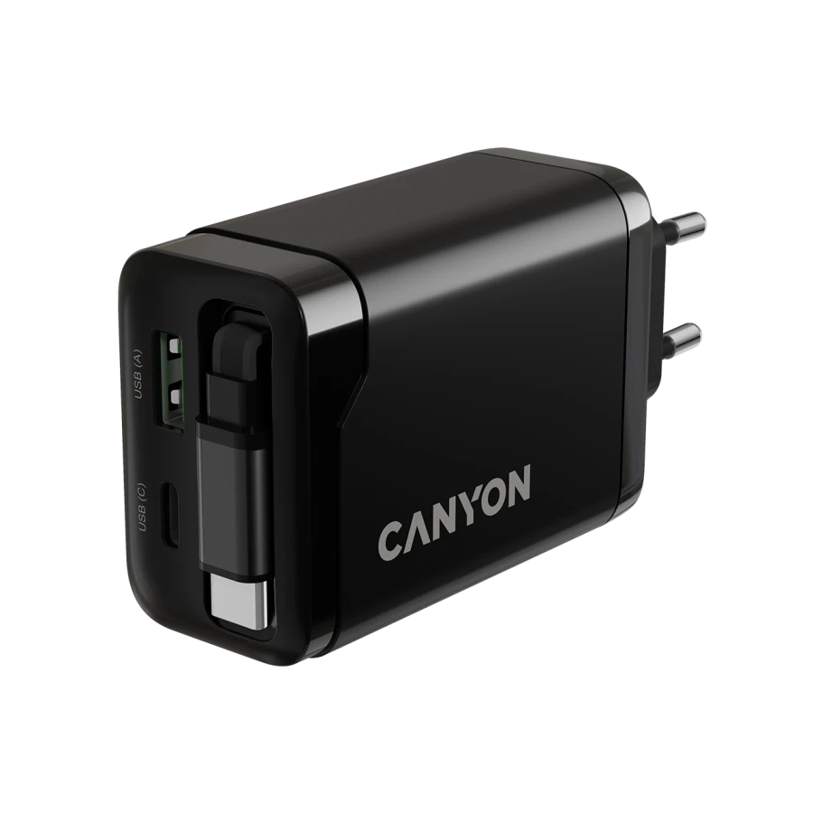 CANYON Power Adapter OnCharge 65RC 3*USB/USB-C USB Type-A, USB Type C, USB Type C, 65 W