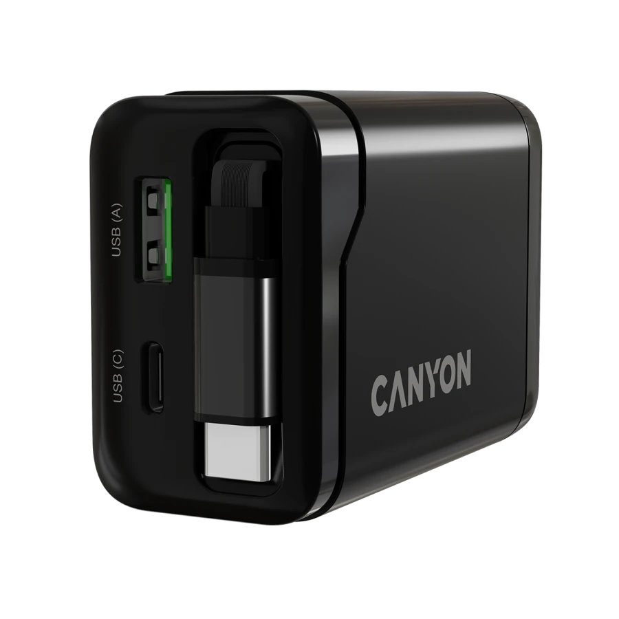 CANYON Power Adapter OnCharge 65RC 3*USB/USB-C USB Type-A, USB Type C, USB Type C, 65 W