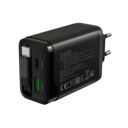 CANYON Power Adapter OnCharge 65RC 3*USB/USB-C USB Type-A, USB Type C, USB Type C, 65 W