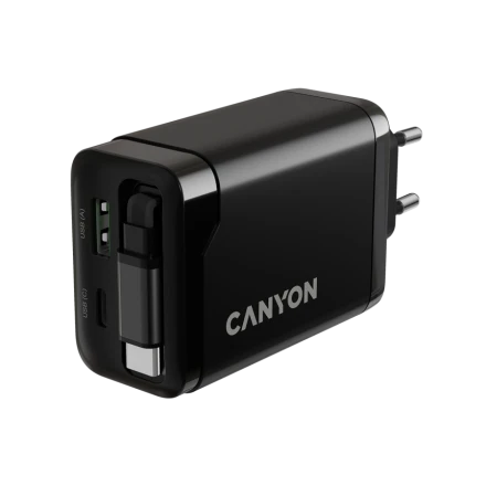 CANYON Power Adapter OnCharge 65RC 3*USB/USB-C USB Type-A, USB Type C, USB Type C, 65 W